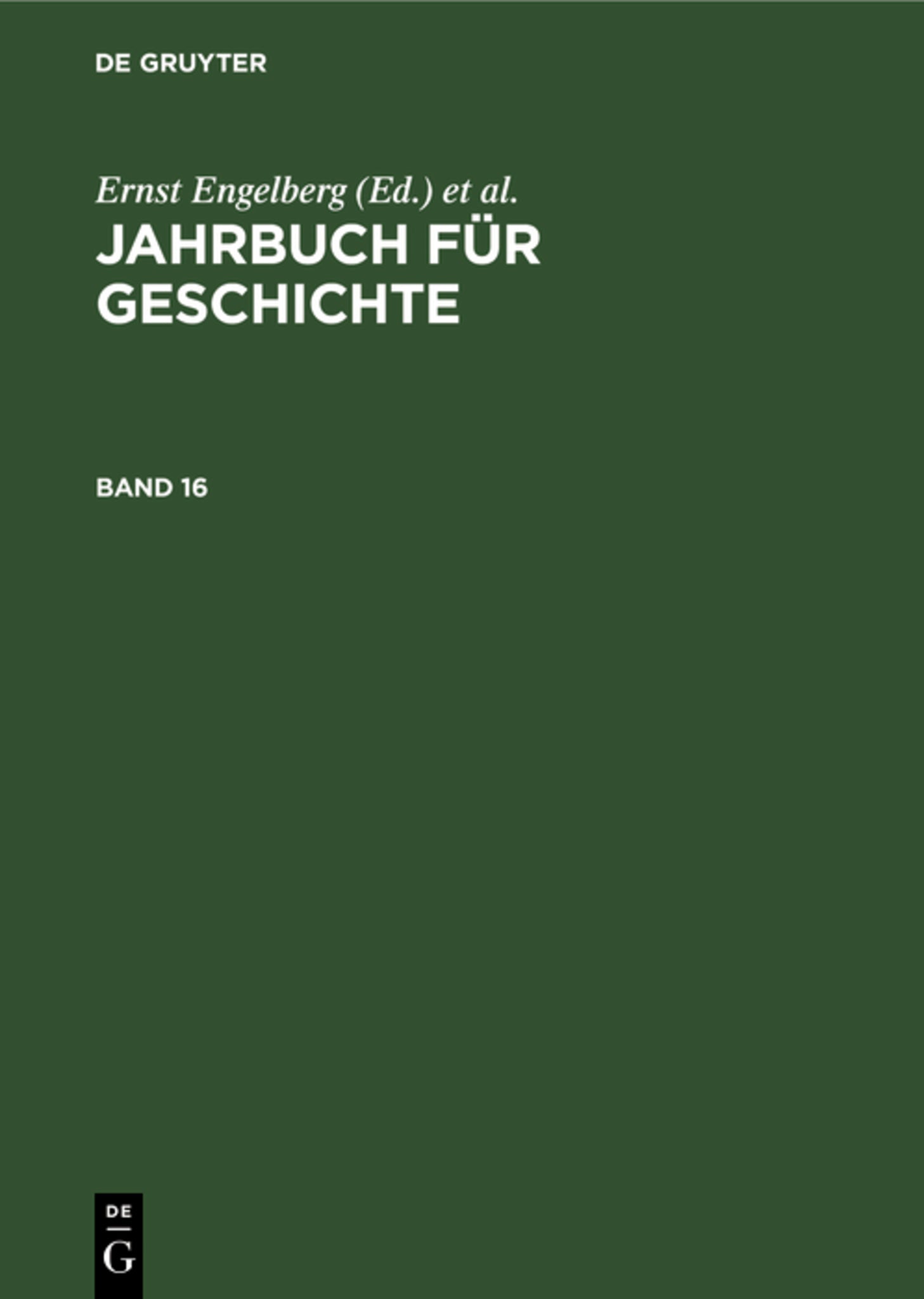 Jahrbuch für Geschichte. Band 16